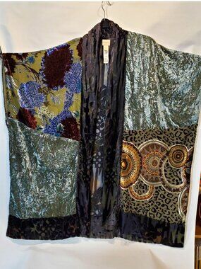 Chico's Kimono Jacket Velvet Burnout Boho Duster